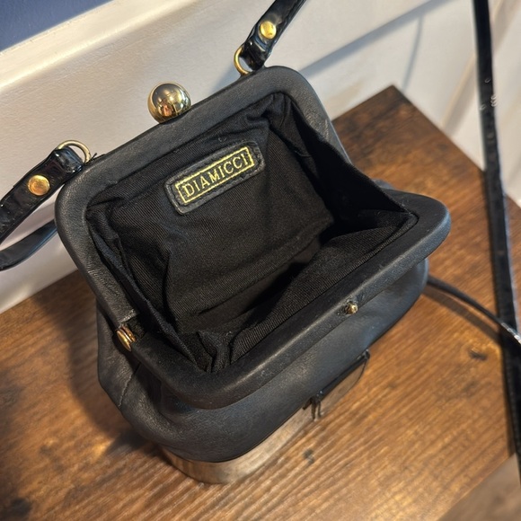Vintage 80’s Diamicci black crossbody black with two compartments - Picture 5 of 11
